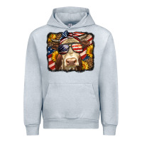 Heather Grey Western 4th Of July Cow Background Urban Hoodie - LillyAllenDesigns
