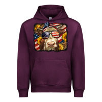 Mauve Wine Western 4th Of July Cow Background Urban Hoodie - LillyAllenDesigns
