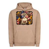 Pigment Burro Western 4th Of July Cow Background Urban Hoodie - LillyAllenDesigns