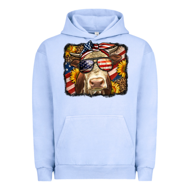 Western 4th Of July Cow Background Urban Hoodie by LillyAllenDesigns | Teevron