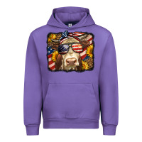 Tulip Western 4th Of July Cow Background Urban Hoodie - LillyAllenDesigns