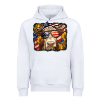 White Western 4th Of July Cow Background Urban Hoodie - LillyAllenDesigns