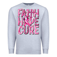 Heather Grey faith hope cure cancer Premium Sweatshirt - NancyCooperArtShop