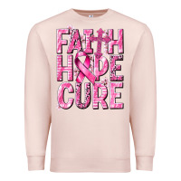 Pale Pink faith hope cure cancer Premium Sweatshirt - NancyCooperArtShop