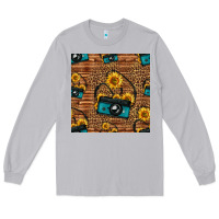 Moon Dust western sunflowers camera seamless pattern Long Sleeve Tee - HRA Design Shop