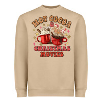 Mushroom hot cocoa and christmas movies Heavyweight Sweatshirt - MaliasSmallBusiness