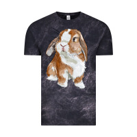 Cloud Black Cute Bunny Vintage Tee - RanaPortraitStore