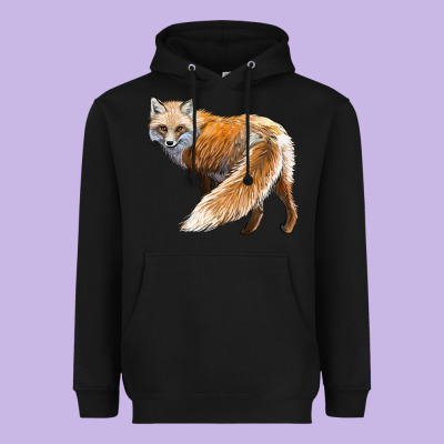 Red Fox Heavyweight Hoodie Designed By Lillyallendesigns