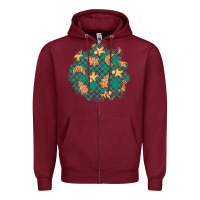 Burgundy christmas gingerbread cookies patch Zipper Hoodie - BundleAndBundleShop