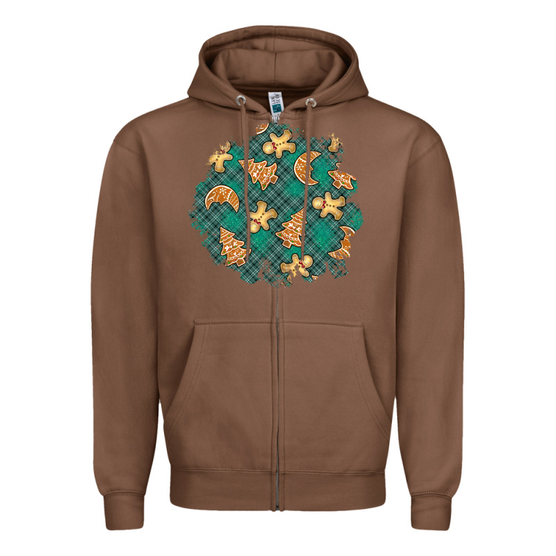 Christmas Gingerbread Cookies Patch Zipper Hoodie by BundleAndBundleShop | Teevron