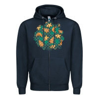 Navy christmas gingerbread cookies patch Zipper Hoodie - BundleAndBundleShop