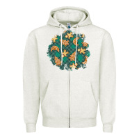 Oatmeal Heather christmas gingerbread cookies patch Zipper Hoodie - BundleAndBundleShop