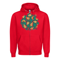 Red christmas gingerbread cookies patch Zipper Hoodie - BundleAndBundleShop