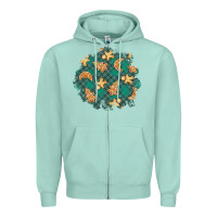 Seafoam christmas gingerbread cookies patch Zipper Hoodie - BundleAndBundleShop
