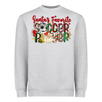 Heather Grey santas favorite soccer player Heavyweight Sweatshirt - MaliasSmallBusiness
