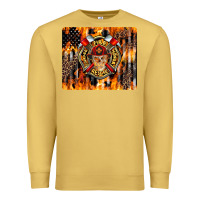 Antique Gold Firefighter Skull Premium Sweatshirt - LillyAllenDesigns