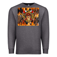 Charcoal Heather Firefighter Skull Premium Sweatshirt - LillyAllenDesigns