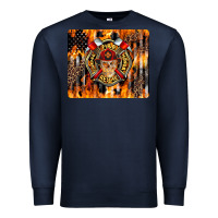 Navy Firefighter Skull Premium Sweatshirt - LillyAllenDesigns