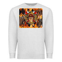 Oatmeal Heather Firefighter Skull Premium Sweatshirt - LillyAllenDesigns