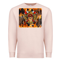 Pale Pink Firefighter Skull Premium Sweatshirt - LillyAllenDesigns