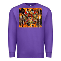 Purple Firefighter Skull Premium Sweatshirt - LillyAllenDesigns