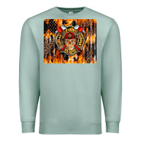 Seafoam Firefighter Skull Premium Sweatshirt - LillyAllenDesigns