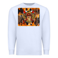 White Firefighter Skull Premium Sweatshirt - LillyAllenDesigns