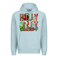 Blue Mist holly jolly teacher Premium Hoodie - NancyCooperArtShop