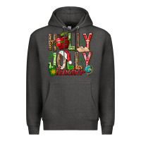Charcoal Heather holly jolly teacher Premium Hoodie - NancyCooperArtShop