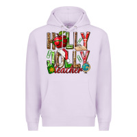 Lilac holly jolly teacher Premium Hoodie - NancyCooperArtShop