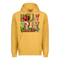Mustard holly jolly teacher Premium Hoodie - NancyCooperArtShop