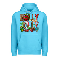 Ocean Blue holly jolly teacher Premium Hoodie - NancyCooperArtShop