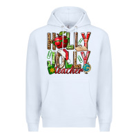 White holly jolly teacher Premium Hoodie - NancyCooperArtShop