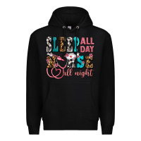 Black sleep all day nurse all night Premium Hoodie - AdoDesignShop