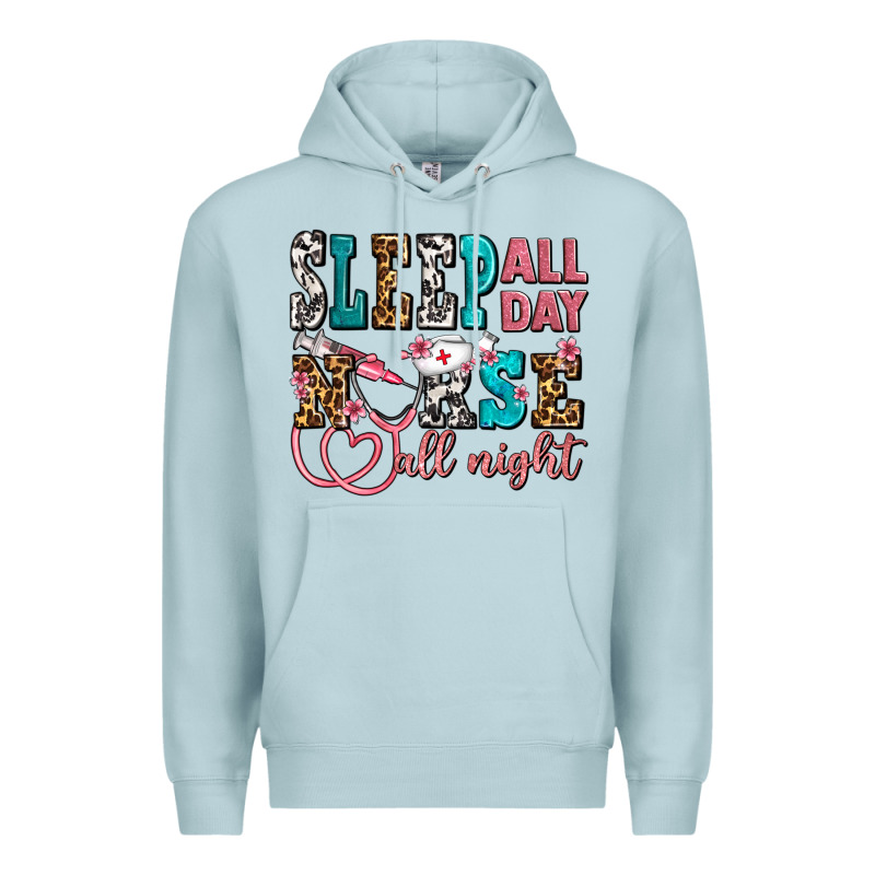 Sleep All Day Nurse All Night Premium Hoodie by AdoDesignShop | Teevron
