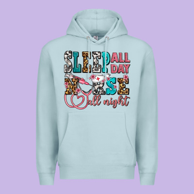 Sleep All Day Nurse All Night Premium Hoodie Designed By Adodesignshop