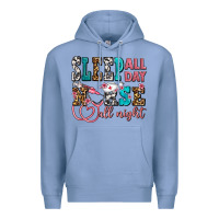 Colony Blue sleep all day nurse all night Premium Hoodie - AdoDesignShop