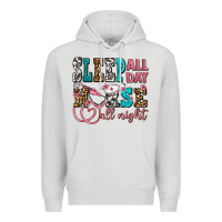 Dove Grey sleep all day nurse all night Premium Hoodie - AdoDesignShop