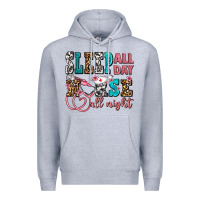 Heather Grey sleep all day nurse all night Premium Hoodie - AdoDesignShop
