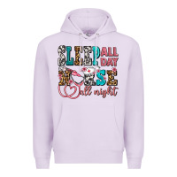 Lilac sleep all day nurse all night Premium Hoodie - AdoDesignShop