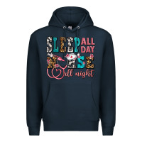 Navy sleep all day nurse all night Premium Hoodie - AdoDesignShop