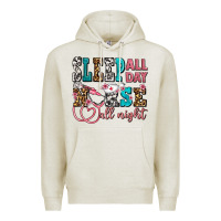 Oatmeal Heather sleep all day nurse all night Premium Hoodie - AdoDesignShop