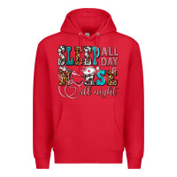 Red sleep all day nurse all night Premium Hoodie - AdoDesignShop