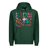 Sports Green sleep all day nurse all night Premium Hoodie - AdoDesignShop
