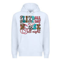 White sleep all day nurse all night Premium Hoodie - AdoDesignShop