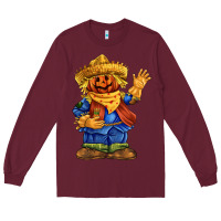 Burgundy scarecrow Long Sleeve Tee - FaDigitalArtStudio