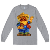 Heather Grey scarecrow Long Sleeve Tee - FaDigitalArtStudio