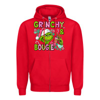 Red christmas characters and bougie Zipper Hoodie - AdoDesignShop