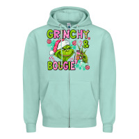 Seafoam christmas characters and bougie Zipper Hoodie - AdoDesignShop