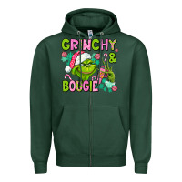 Sports Green christmas characters and bougie Zipper Hoodie - AdoDesignShop